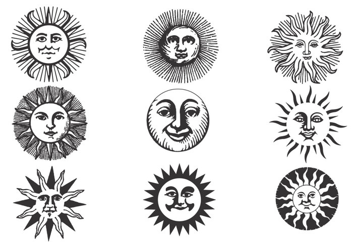 hand drawn ancient sun brushes pack free photoshop photoshop brushes sun
