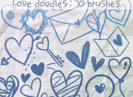 lovedoodles2 Free Photoshop Brushes for Valentines Day