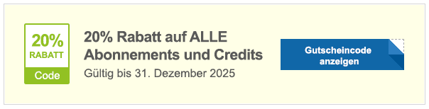 20 % Rabatt auf alle Abonnements und Credit-Pakete – Shutterstock Promo-Code
