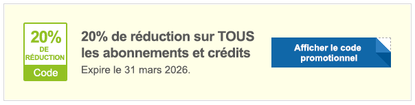 20 % de réduction sur tous les abonnements et packs de crédits - Code promotionnel Shutterstock