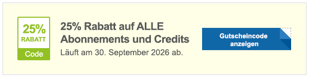 25 % Rabatt auf alle Abonnements und Credit-Pakete – Shutterstock Promo-Code