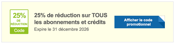 25 % de réduction sur tous les abonnements et packs de crédits - Code promotionnel Shutterstock