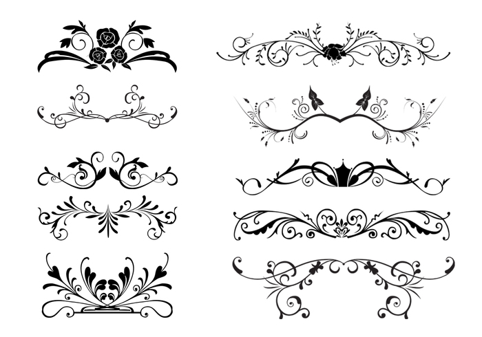 10 Floral Ornamental Border Brushes - Free Photoshop Brushes at Brusheezy!