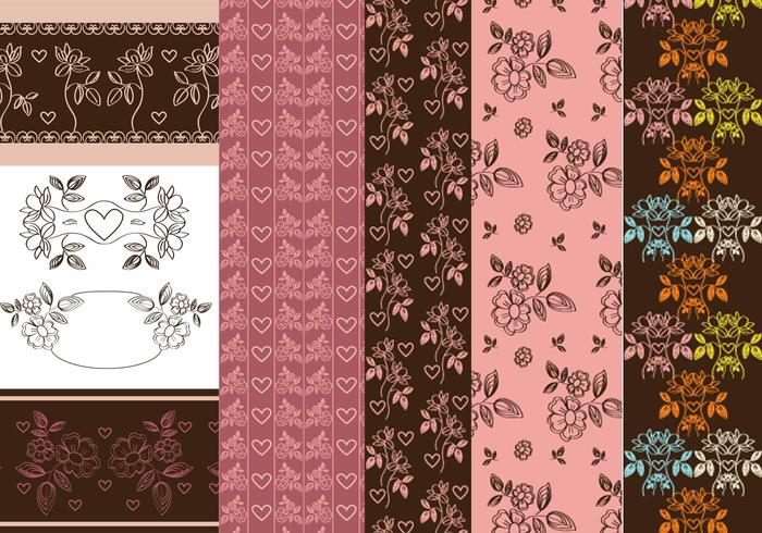 Vintage Heart and Flower Patterns & Brush Pack Vintage Heart and Flower Patterns & Brush Pack