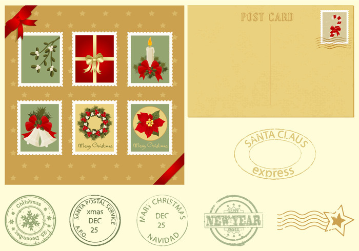 Christmas Postcard and Stamps Brush Pack Christmas Postcard and Stamps Brush Pack