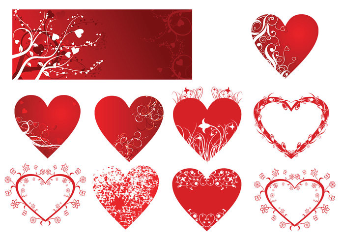 Floral Hearts Brush and Banner Pack Floral Hearts Brush and Banner Pack