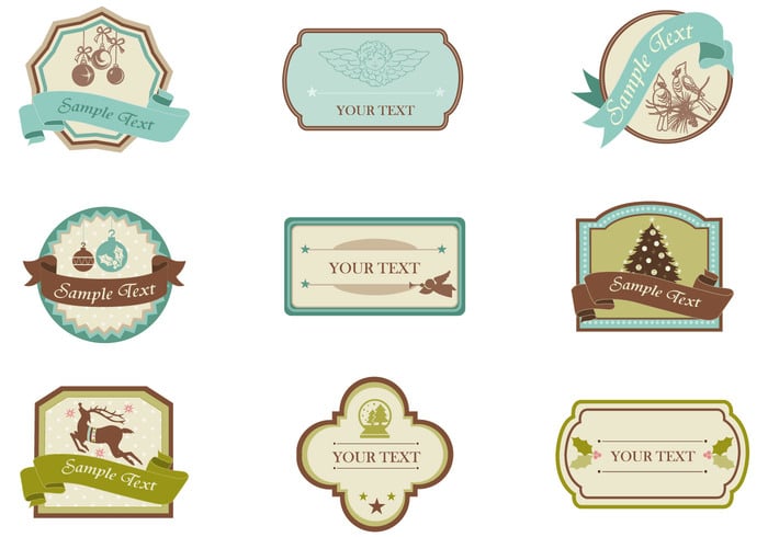 xmas unique presents Brush Tag  Vintage and  Photoshop Brushes Christmas Label Pack Free at
