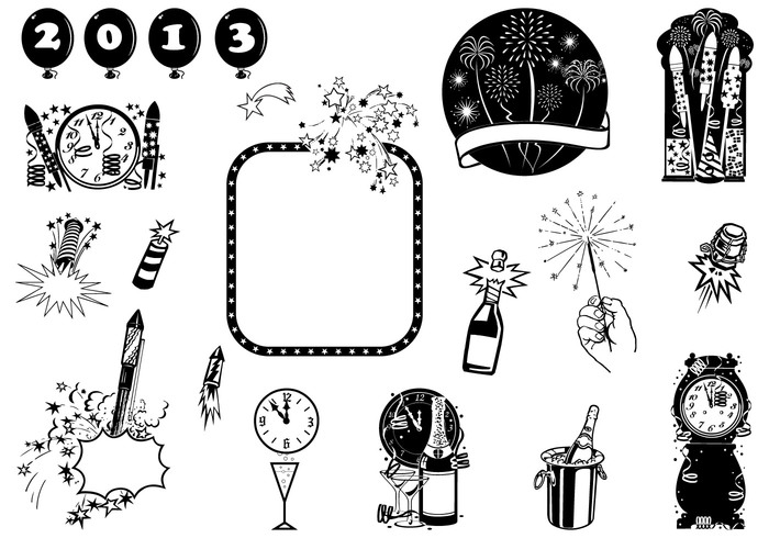 New Year's Eve Brush Element Packs New Year's Eve Brush Element Packs