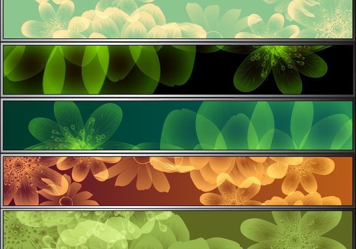 8 Colorful Flower Banner Pack 8 Colorful Flower Banner Pack