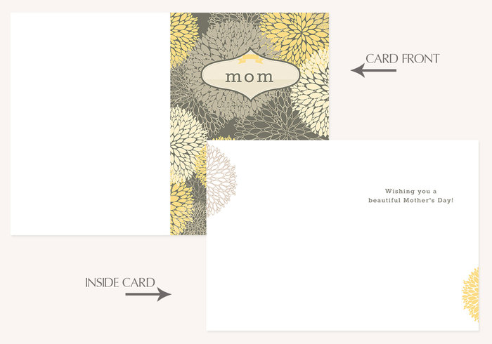Floral Mother's Day Card PSD Template Floral Mother's Day Card PSD Template