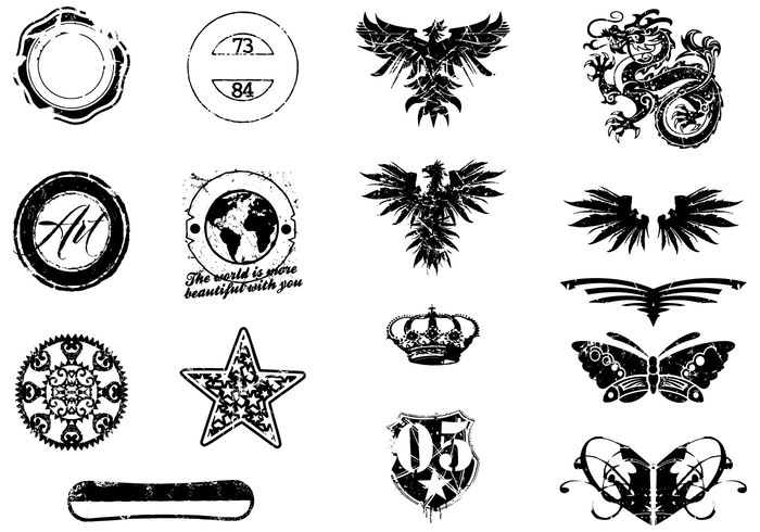 Various Grunge Brush Elements Various Grunge Brush Elements