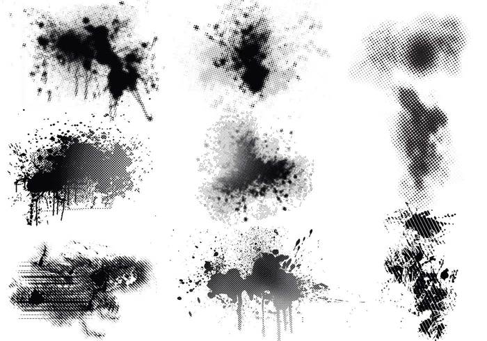 Grungy Halftone Brushes Pack Grungy Halftone Brushes Pack