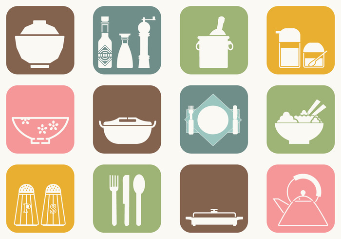 Dinner Table Brush Icons Dinner Table Brush Icons