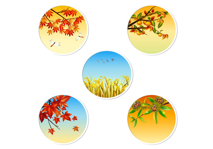 Autumn Badge PSD Pack Autumn Badge PSD Pack