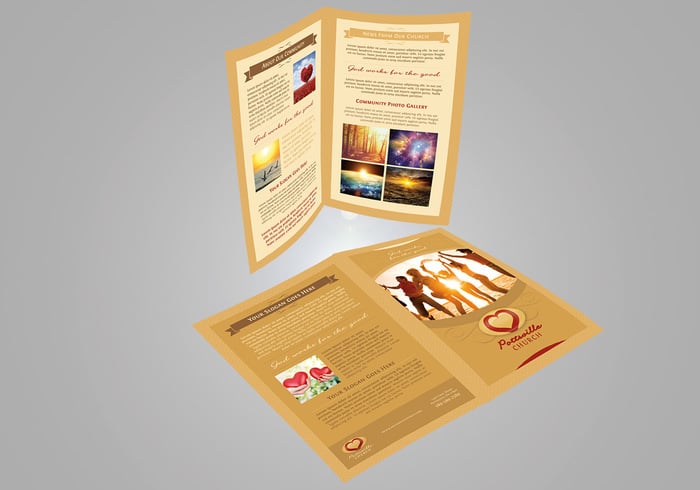 Golden Church Brochure PSD Template Golden Church Brochure PSD Template