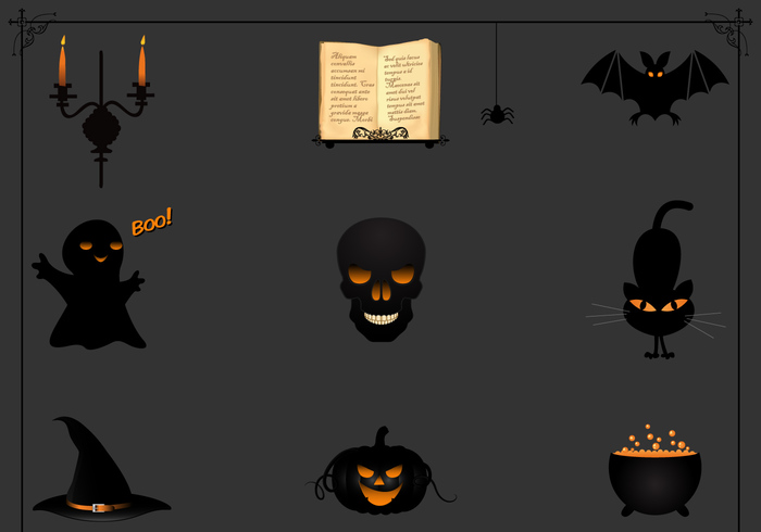 Black Halloween Icon PSD Pack Black Halloween Icon PSD Pack