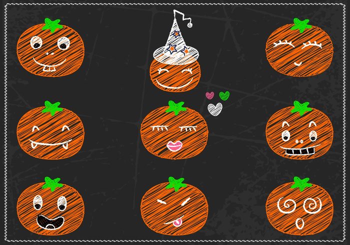 Chalk Drawn Jack-o-lantern PSD Pack Chalk Drawn Jack-o-lantern PSD Pack