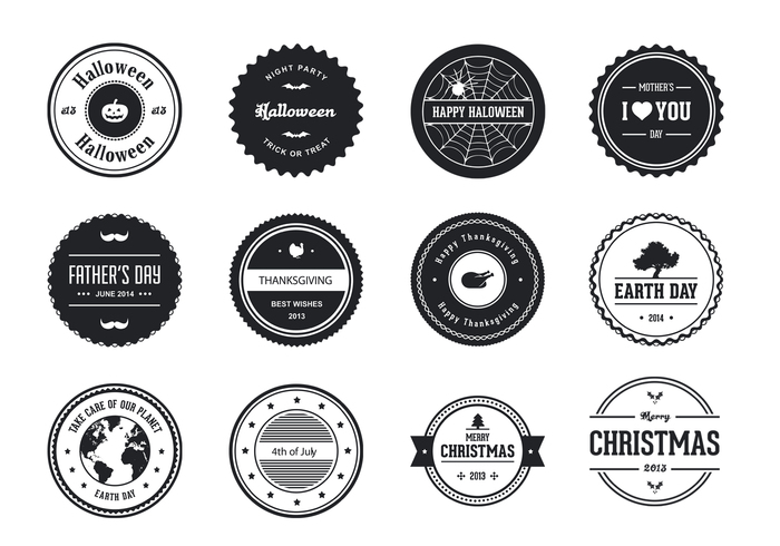 Holiday Badge Brushes and Label Brush Pack Holiday Badge Brushes and Label Brush Pack