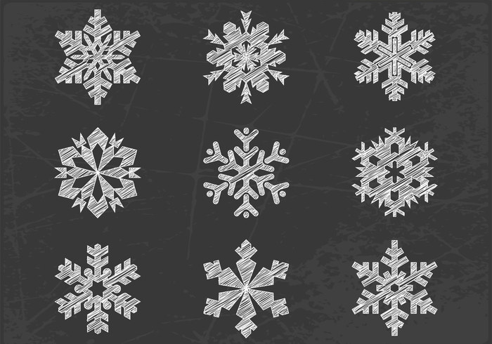 Chalk Drawn Snowflake Brushes and PSD Pack Chalk Drawn Snowflake Brushes and PSD Pack
