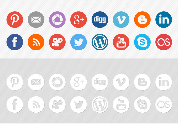 Round Social Media Icon PSD Pack Round Social Media Icon PSD Pack