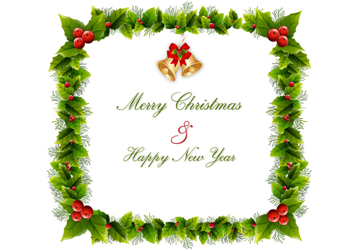 Christmas Holly Wreath Frame PSD Christmas Holly Wreath Frame PSD