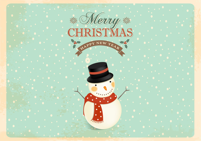 Retro Snowman PSD Wallpaper Retro Snowman PSD Wallpaper