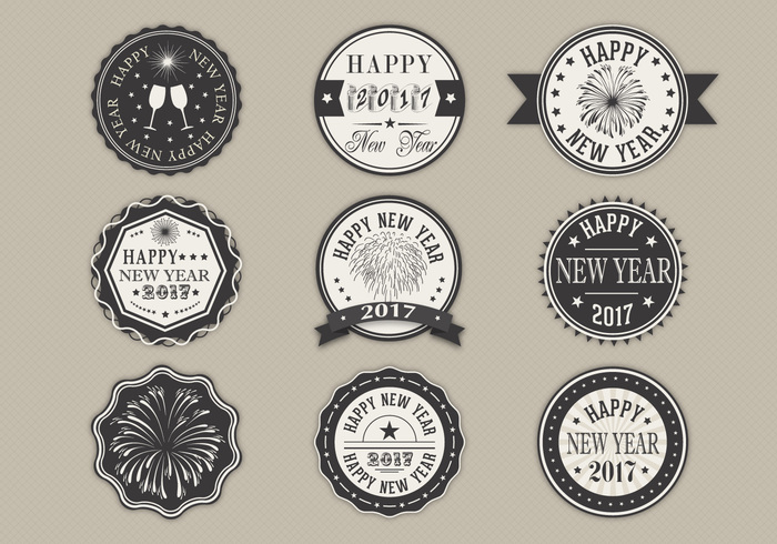 Happy New Year Label PSD Pack Happy New Year Label PSD Pack