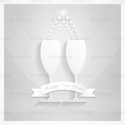 Silver Champagne New Year PSD Wallpaper Silver Champagne New Year PSD Wallpaper