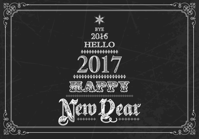 Chalk Drawn New Year PSD Background Chalk Drawn New Year PSD Background