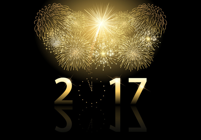 Golden 2017 Fireworks PSD Background Golden 2017 Fireworks PSD Background