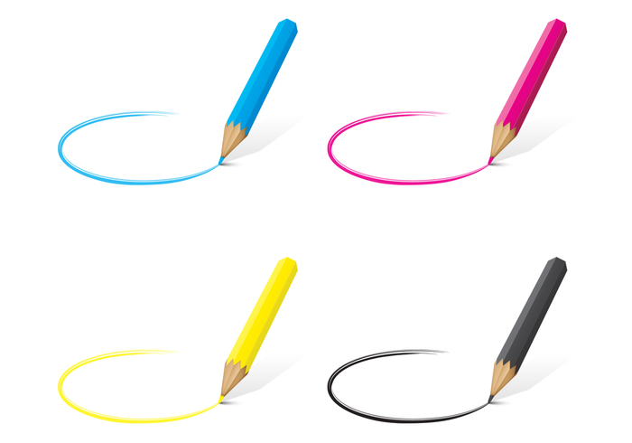 CMYK Colored Pencil PSD Pack CMYK Colored Pencil PSD Pack