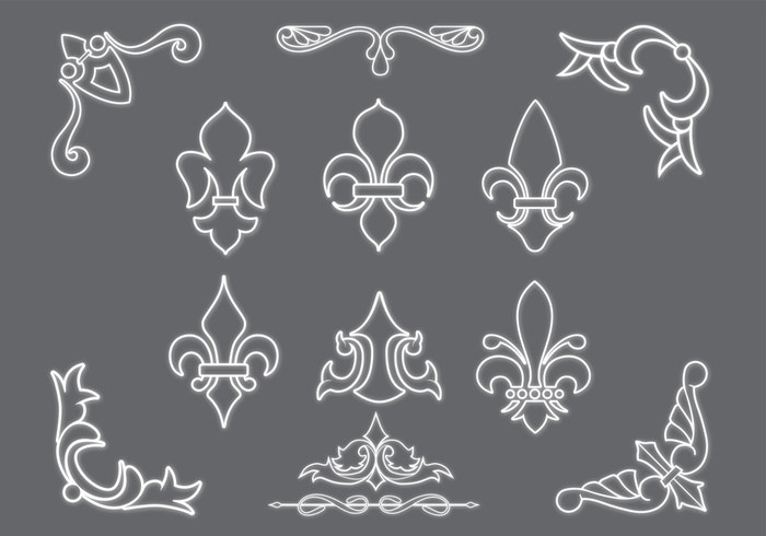 Fleur De Lis Brushes and Ornaments Pack Fleur De Lis Brushes and Ornaments Pack