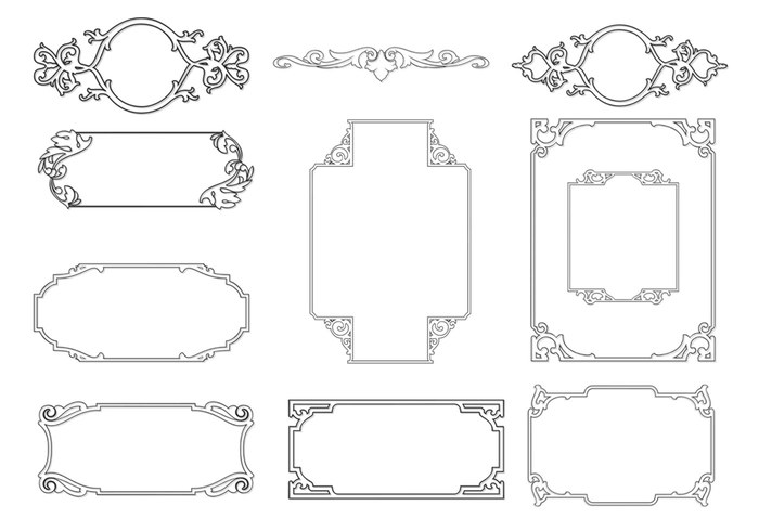Outlined Ornamental Frame Brushes Pack - Free Photoshop Brushes at