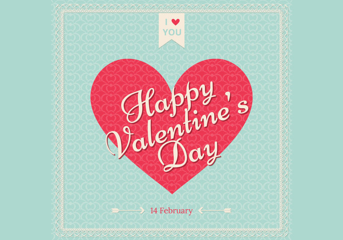 Retro Valentine's Day Wallpaper PSD Retro Valentine's Day Wallpaper PSD