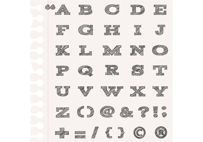 Sketchy Alphabet Brushes and Punctuation Brush Pack Sketchy Alphabet Brushes and Punctuation Brush Pack