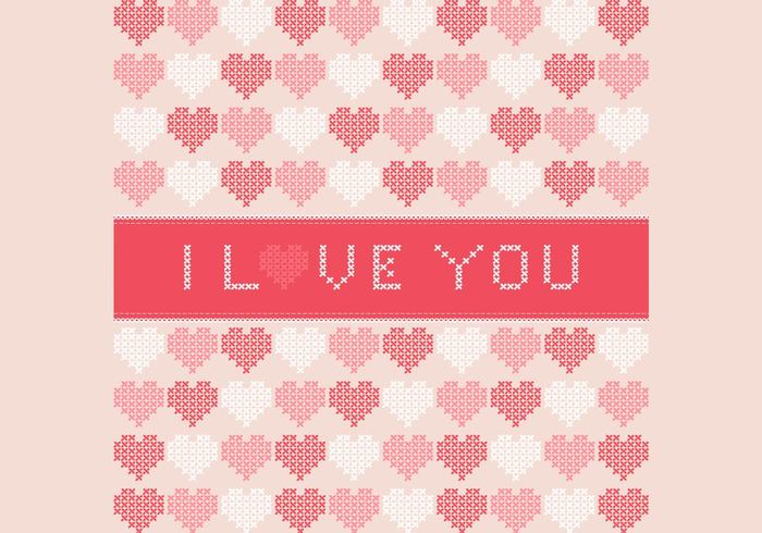 Cross Stitched I Love You PSD Background Cross Stitched I Love You PSD Background