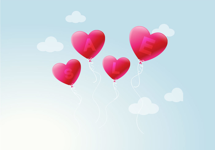 Heart Balloon Sale PSD Background Heart Balloon Sale PSD Background