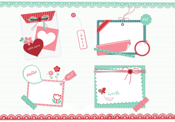 Girly Scrapbook Elements PSD Girly Scrapbook Elements PSD