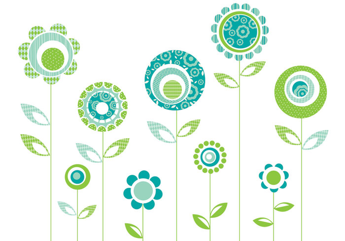 Retro Patterned Flower PSDs Retro Patterned Flower PSDs