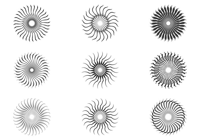 Sun Rays Brushes Set Sun Rays Brushes Set
