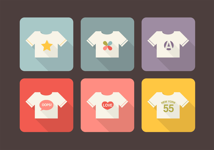 T-Shirt Design Long Shadow Icons PSD Pack T-Shirt Design Long Shadow Icons PSD Pack