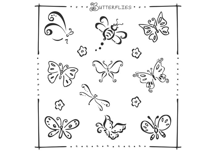 Doodle Butterflies Brushes Doodle Butterflies Brushes