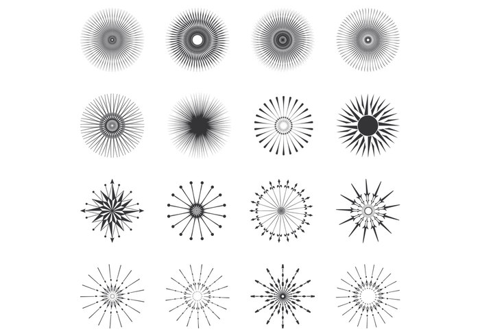 Retro Sunbursts Brushes Retro Sunbursts Brushes