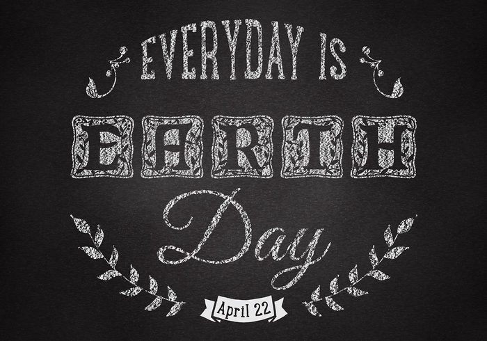 Chalk Drawn Earth Day Wallpaper PSD Chalk Drawn Earth Day Wallpaper PSD