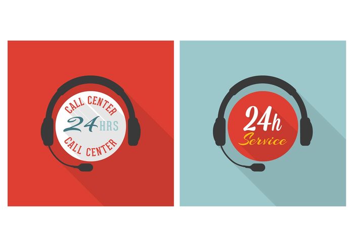 Flat Call Center Icon PSD Set Flat Call Center Icon PSD Set