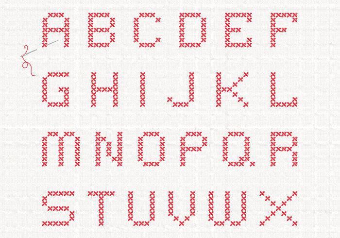 Cross Stitch Alphabet PSD Set Cross Stitch Alphabet PSD Set