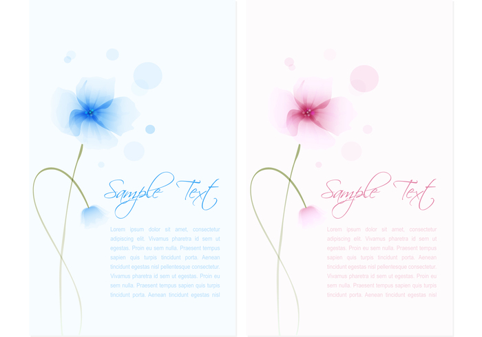 Watercolored Flower Banner PSD Set Watercolored Flower Banner PSD Set