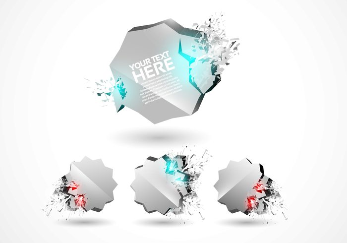 3D Explosion Badges PSD Set 3D Explosion Badges PSD Set
