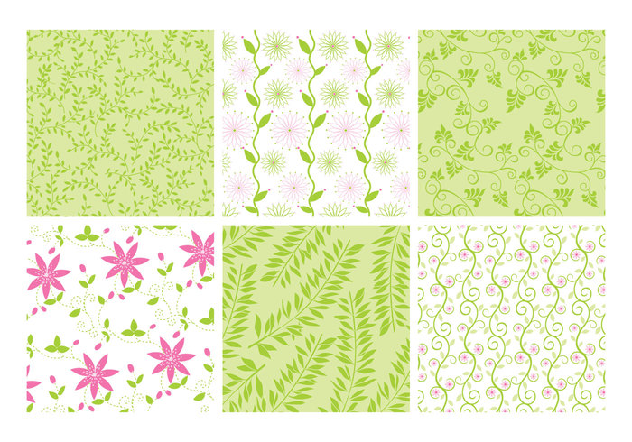 Pink Green Floral Backgrounds PSD Set Pink Green Floral Backgrounds PSD Set