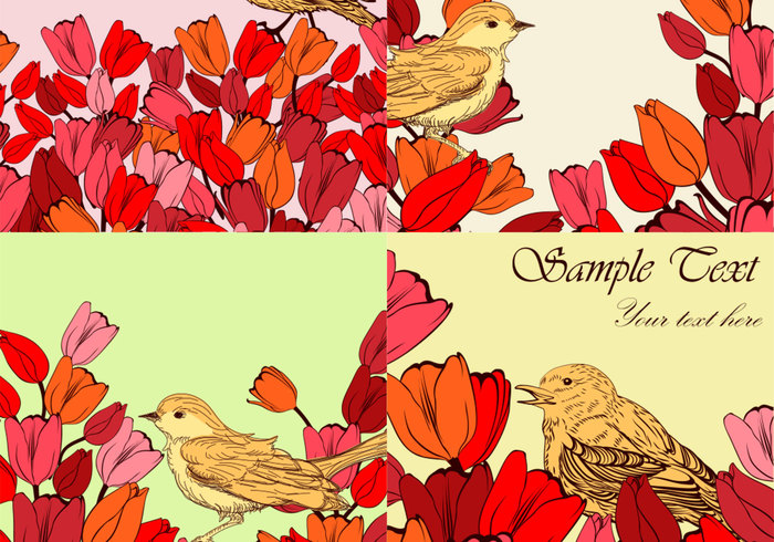 Flowery Bird Backgrounds PSD Flowery Bird Backgrounds PSD